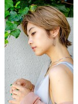 【HAVANA渋谷】耳かけ小顔ショート/ひし形/フォギーベージュ