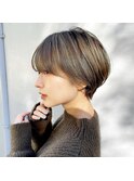 【Chill】小顔になる大人かわいいピンクベージュクールショート