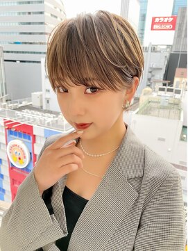 シェノン サントル(CHAINON CENTRE) 外ハネボブ/セクションカラー/ペールベージュ[梅田/茶屋町]