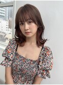 外ハネボブ/ココアベージュ/セクションカラー/イヤリングカラー