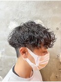 波巻きツイストスパイラルパーマメンズ 大通札幌センターパート