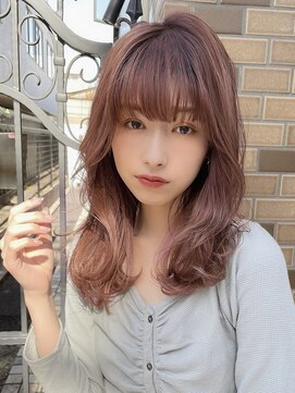 プラチナ(PLATINA) PLATINA上田のピンクブラウンロングレイヤー