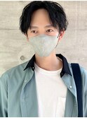 センターパート　韓国ヘアニュアンスパーマ