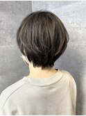 グレージュハイライトカラー◎ショートマッシュボブ【池袋】