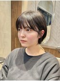 丸みが可愛いショートボブ