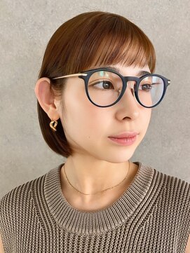 フリップビーアヴェダ(FLIP B AVEDA) 本八幡×ミニボブ×前髪カット×眉上×ナチュラルブラウン