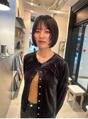 【表参道sheta小林】大人ボブ黒髪スタイル 前髪あり