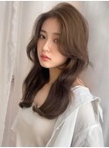上品波巻き韓国ヘアスタイル/艶の映えるグレーベージュ【茨木】