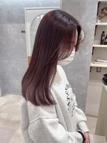 ポジ(poji)&nbsp;ブラウン　外はね　ミディアムレイヤー　くびれ　髪質改善カラー