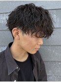 メンズマッシュパーマ波巻きスパイラルパーマニュアンスパーマ