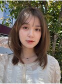 髪質改善縮毛矯正レイヤーカット顔周り前髪韓国ミニウルフ