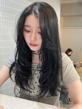 ボタン ハカタ(VOTAN hakata) 【韓国ヘア】ブルーブラック/レイヤーカット/黒髪/ 韓国風ヘア