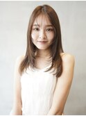 ロングレイヤー顔周りレイヤーハッシュカット透明感カラー