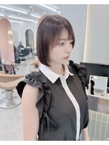 ロンドリゼル 札幌(Lond RiseL) オリーブグレー/前髪/ボブ/マロンベージュ/レイヤーカット/小顔