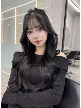 ボタン ハカタ(VOTAN hakata) 【柿本真優】シースルーバング/顔周りカット/ブルーブラック