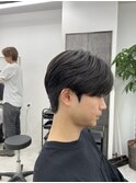 ダウンパーマ　センターパート　ニュアンスパーマ