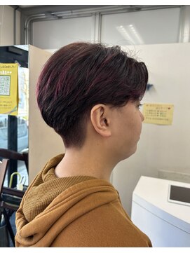 ミーツ 山内店(mits) センターパート×チェリーカラー