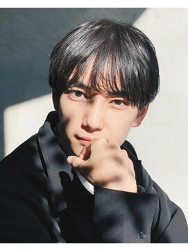 ベル 銀座並木通り店(Belle) 好感度抜群!清潔感のあるシースルーマッシュ 黒髪メンズヘア