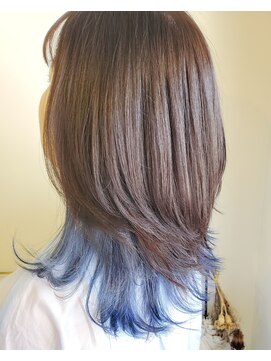 ククル ヘアー(cucule Hair) 京都・西院cuculehair ナチュラルウルフ☆インナーブルー