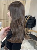 まろベージュ グレージュ レイヤーカット 韓国ヘア