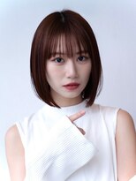 20代30代大人かわいい斜めバングデザインカラーシルキーベージュ