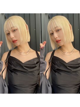 ロンドプロフィール 浦和(Lond profil) イメチェン　ボブ　外ハネボブ　美髪　ホワイトブロンド　韓国