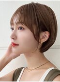 アプリコットオレンジくびれヘアハイライトカラー名古屋ショート