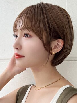 サンド 名古屋(sand) アプリコットオレンジくびれヘアハイライトカラー名古屋ショート