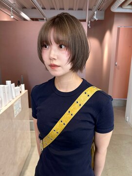 ニカ(NICA) 【NICA】レイヤーボブ×オリーブベージュ☆友常