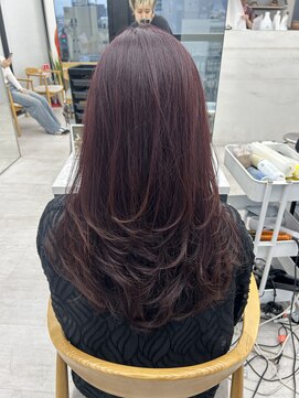 ビューナゴヤ 名駅(VIEW NAGOYA) レイヤーカット/ブリーチ無し/ラベンダーカラー/前髪カット