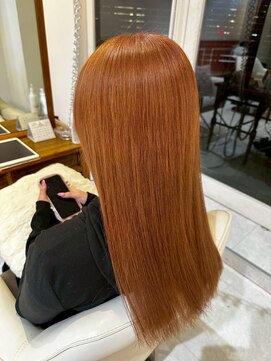 スペックホルダーミミ(Spec Holder mimi) オレンジベージュ×シルキーストレートデザインカラー