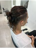 ツイストスパイラルパーママンバンヘアメンズパーマ刈り上げ束感