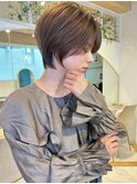 ショート×ハイライト白髪ぼかし×マチルダボブ[心斎橋]
