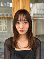 【ステップボーンカット】韓国風顔まわりレイヤー/ミディアム