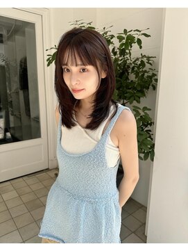 アリスバイアフロート 自由が丘(ALICe by AFLOAT) 大人オリーブベージュ顔まわりレイヤーミディアム