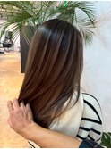 mellow brown balayage