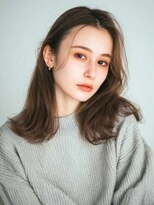 シェル 立川(shell) くびレイヤーエモージュ前髪ピンクベージュワンカール【立川】