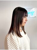顔周りカット/小顔レイヤー/ストレート/ミディアム