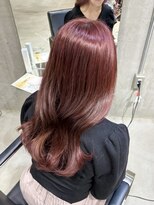 ラック(LUCK)&nbsp;ワインレッド/船橋/くすみベージュ/細めハイライト