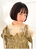 ミニボブ　コンパクトボブ　前髪パッツン　顎上ボブ