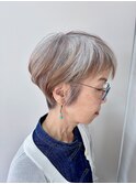 50代60代　脱白髪染め/上品ハイライトグレーヘアー　2604