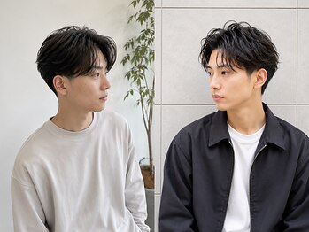ラルジュヘアイコール(Large hair equal =)の写真/清潔感UP！メンズカット＆パーマで理想のスタイルへ☆顔周りの似合わせはお任せください！