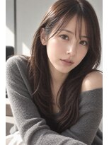 ダル 渋谷/表参道(DAL.)&nbsp;ミディアムレイヤーロングレイヤーダークブラウン韓国風