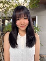クティエ(Cuthie)&nbsp;#暗髪#ロング#顔まわりレイヤー#シースルーバング#40代#30代