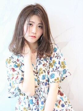 エムスラッシュ みなとみらい馬車道店(M SLASH) M.SLASH馬車道/かきあげ前髪/ニュアンスカラー/セミディz