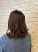 セミロングブラウン ベージュ系カラー