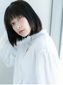 厚めバング×ナチュラルストレートボブ