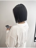 YOKE 切りっぱなしボブタイトボブアッシュグレージュ前髪なし