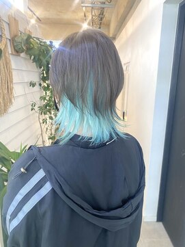 ジゼル 博多筑紫口店(GiseL) 【杏実】インナーミント　デザインカラー　インナーカラー