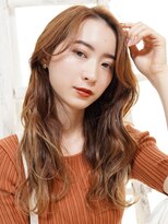 ラフィスヘアーヴィレ 福山店(La fith hair wille)&nbsp;【La fith】くびれヘア×オレンジベージュ